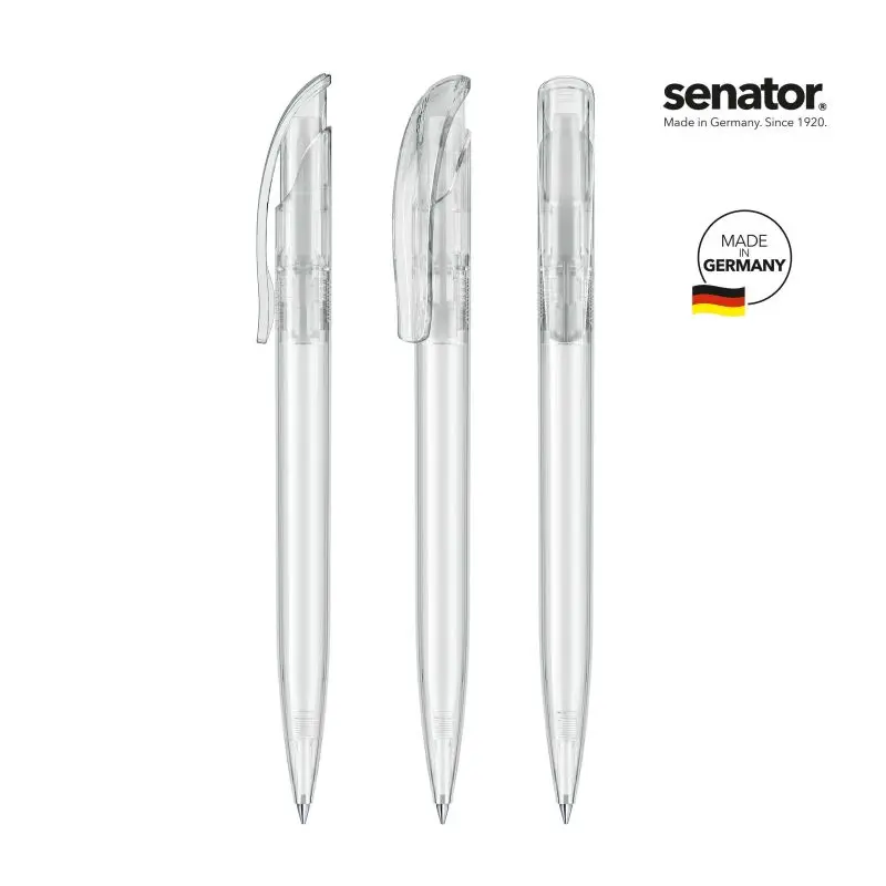 Challenger Clear Druckkugelschreiber in Reinweiß - Transparent & Modern