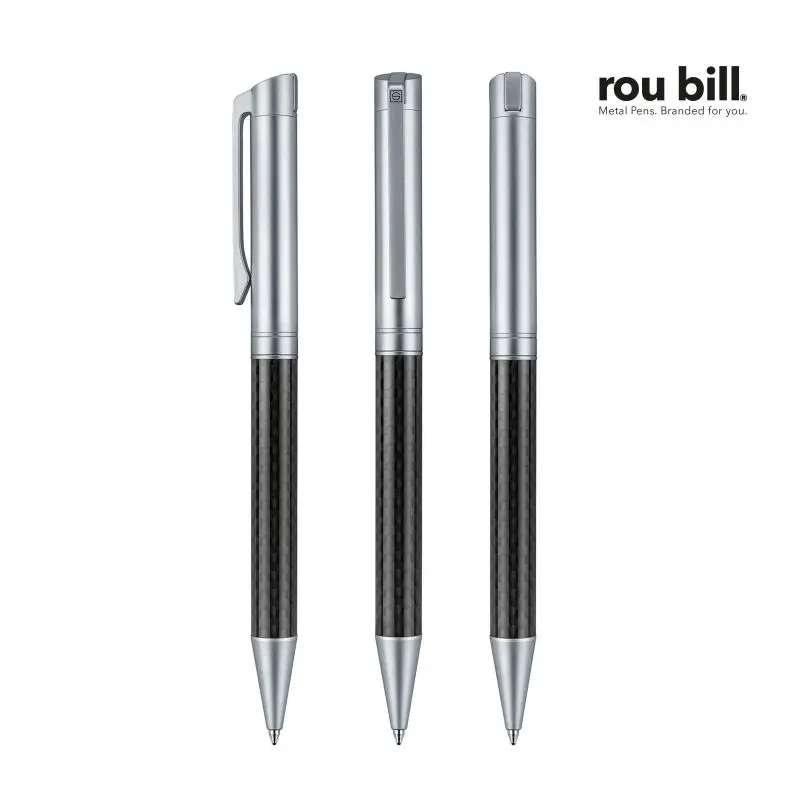 Carbon Line Drehkugelschreiber - Silber/Schwarz Stylischer Stift für präzises und komfortables Schreiben