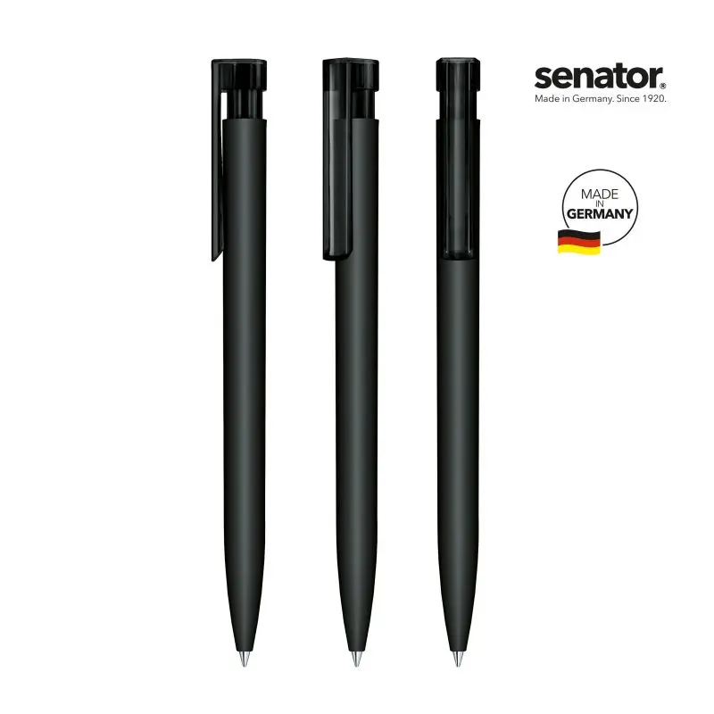 Liberty Soft Touch Druckkugelschreiber in Schwarz - Komfortabel & Stilvoll