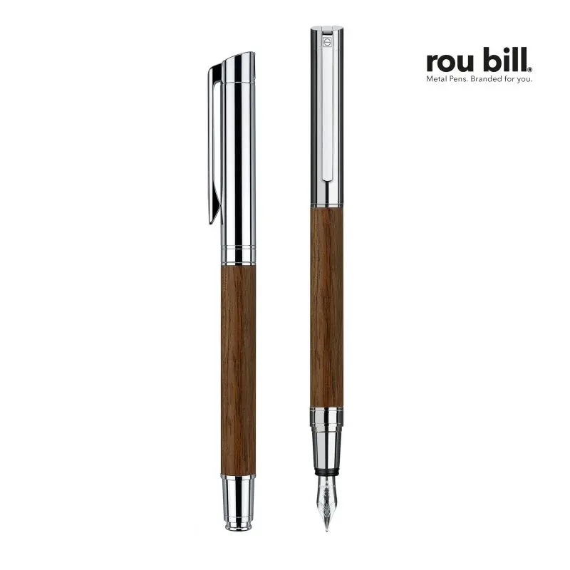 Tizio Füllhalter - Silber/Braun Elegantes Schreibgerät für anspruchsvolle Schreiber