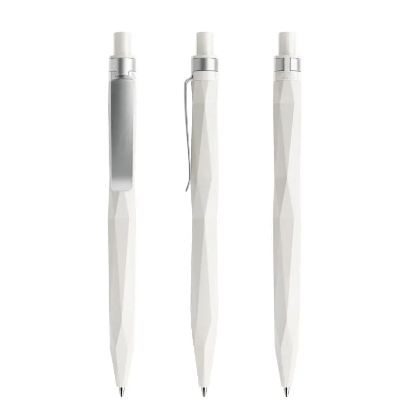 Prodir QS20 PMS Druck-Kugelschreiber mit Metallclip in Weiß - Stilvoller Bürostift