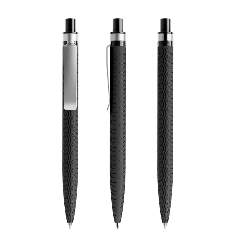 Prodir QS03 PMS Druck-Kugelschreiber mit Metallclip in Schwarz - Elegantes Schreibutensil