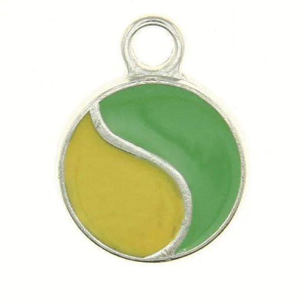 Schmuck Anhänger Ying Yang Gelb Grün – Metallanhänger AN-67