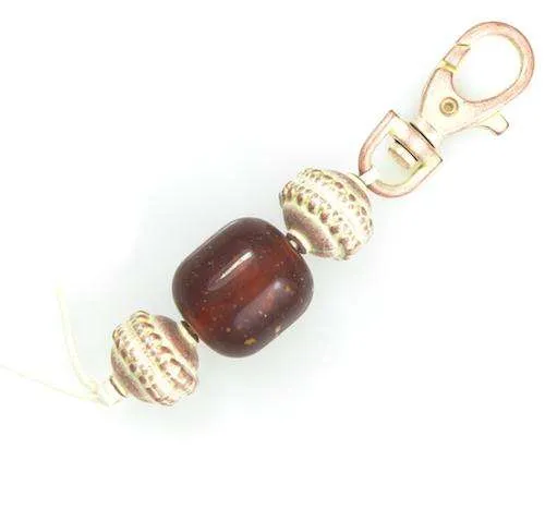 Schmuck Anhänger Perlen Silberfarben Braun – Metallanhänger AN-4