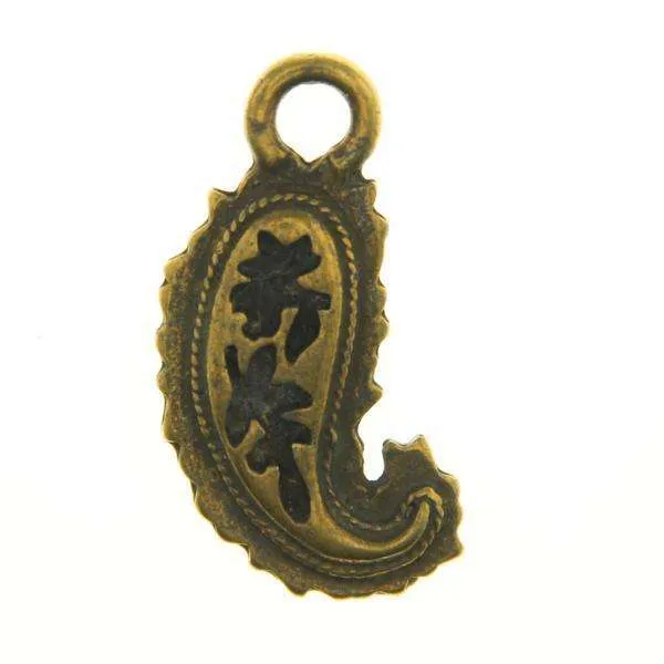 Schmuck Anhänger Paisley Messingfarben – Metallanhänger AN-65