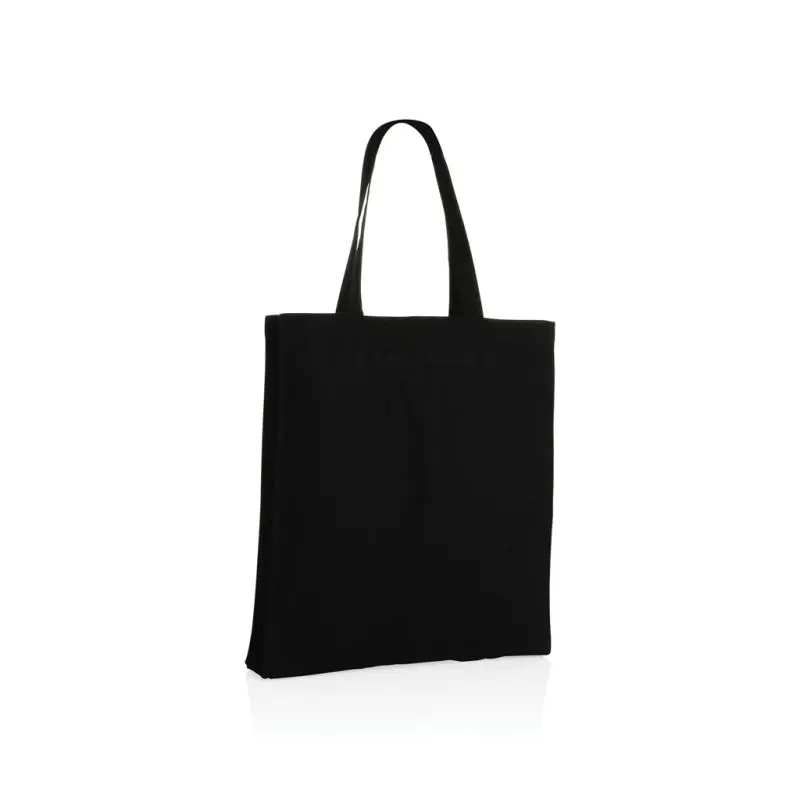 Impact AWARE™ Robuste Baumwolltasche, 145gr, Bodenfalte, Schwarz