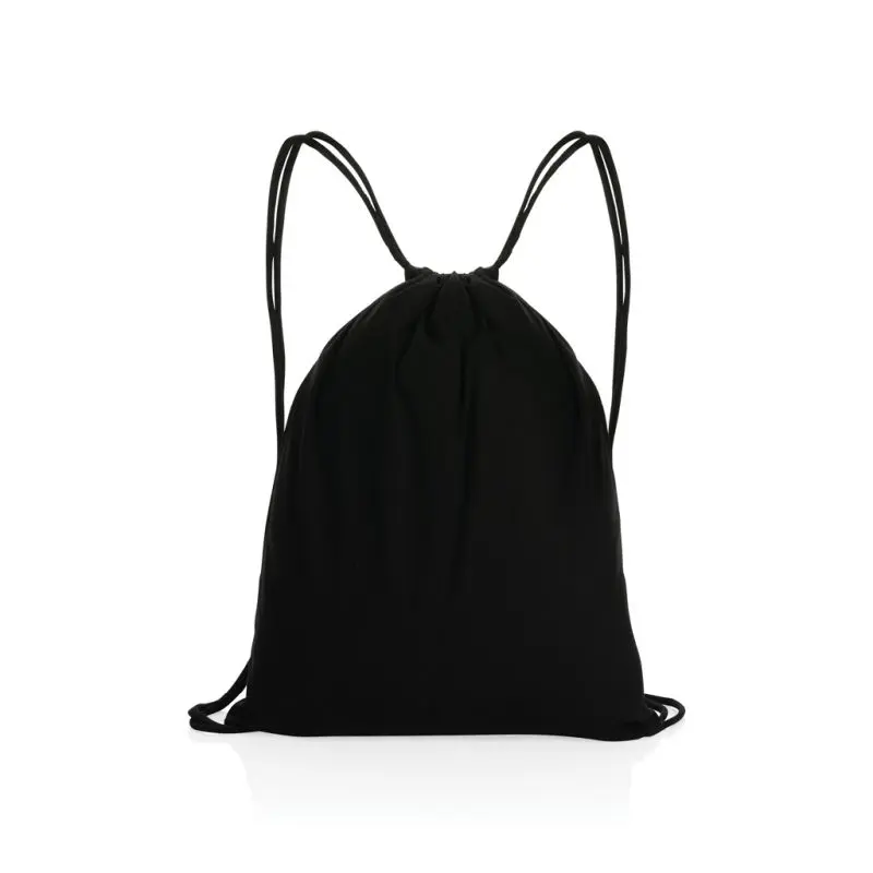 Impact AWARE™ Sportbeutel aus recycelter Baumwolle, 145g, Schwarz