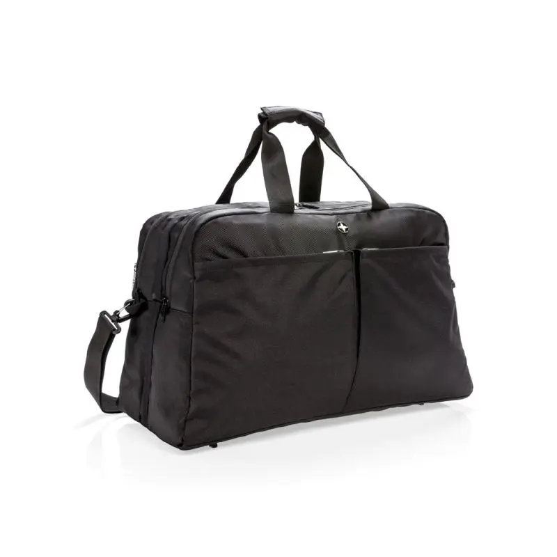 Swiss Peak RFID-sichere Wochenendtasche, Kofferöffnung, Schwarz
