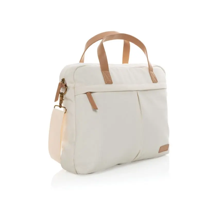 Impact AWARE™ Laptop-Tasche, 16 oz. rCanvas, Off White, Umweltfreundlich