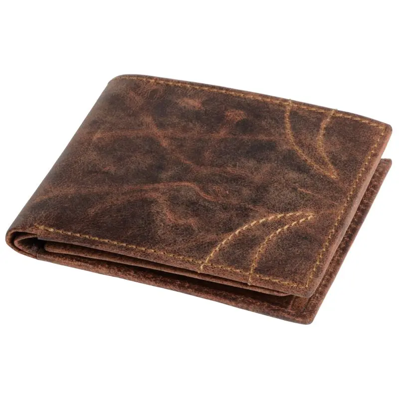 WILDERNESS I Echtleder-Geldbörse - Braun Robuste und stilvolle Brieftasche für Abenteurer