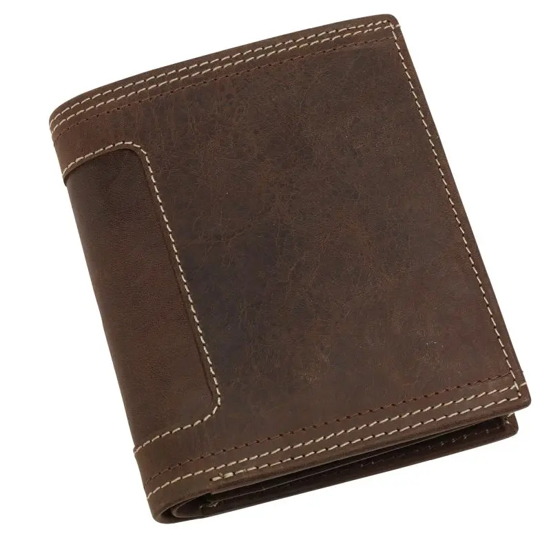 WILD STYLE II Echtleder-Geldbörse - Braun Robuste und stilvolle Brieftasche für Herren und Damen
