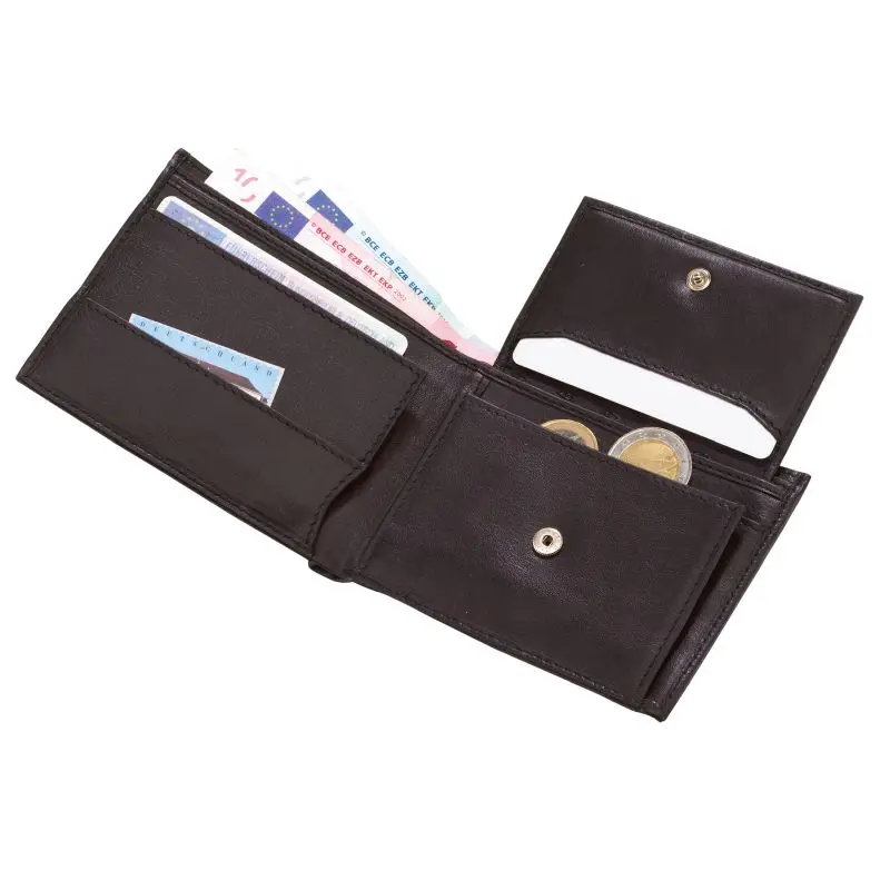 Luxus-Echtleder-Brieftasche PALERMO - Schwarz für Herren Stilvolle Leder-Geldbörse