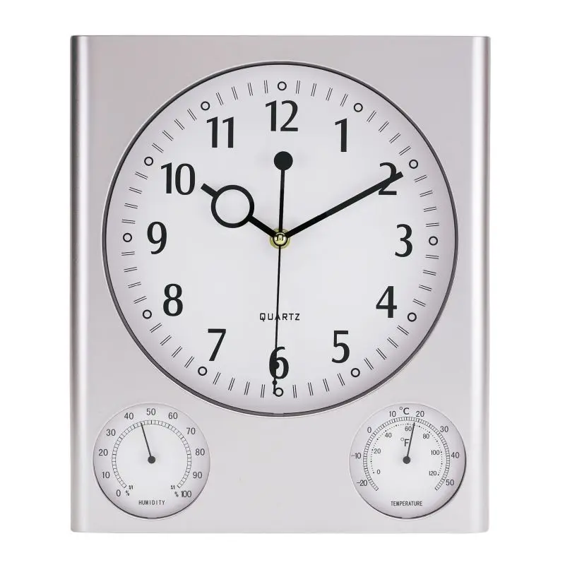 SATURN Rechteckige Wanduhr - Modernes Silber, Elegantes Design, 40 cm