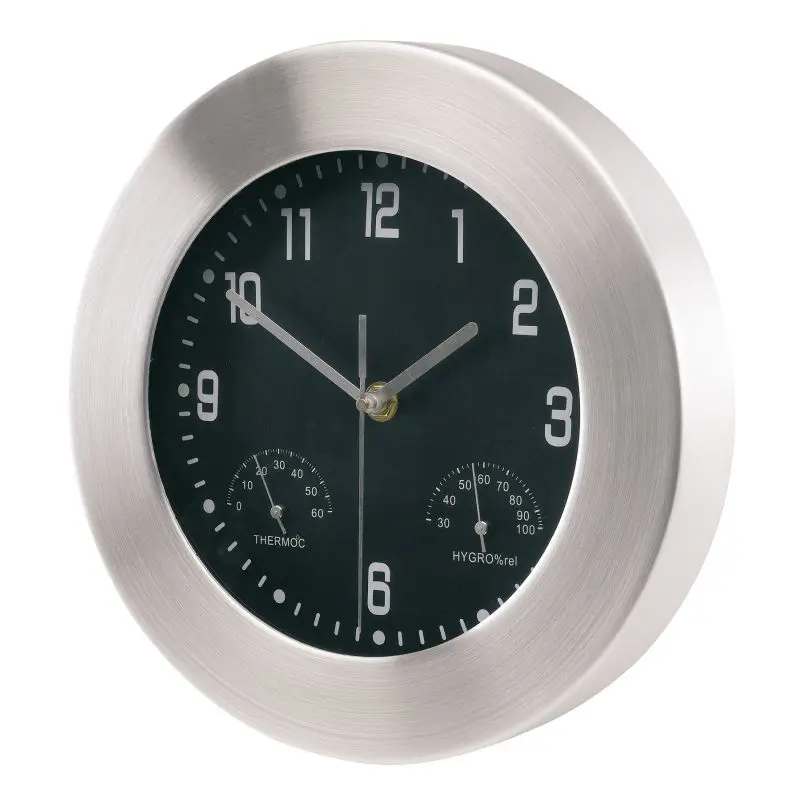 JUPITER Wanduhr - Elegantes Silber, Modernes Rundes Design, 35 cm Durchmesser
