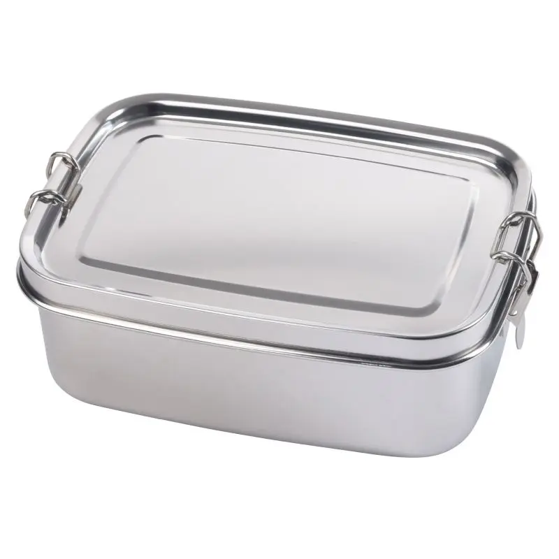 Silver STRONG BREAK Stainless Steel Lunchbox - Durable, Sleek, Eco-Friendly Food Container