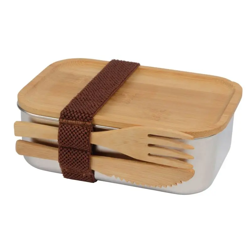 ECO TASTE Brown-Silver Lunchbox - Sustainable, Stylish, Durable Food Storage Option