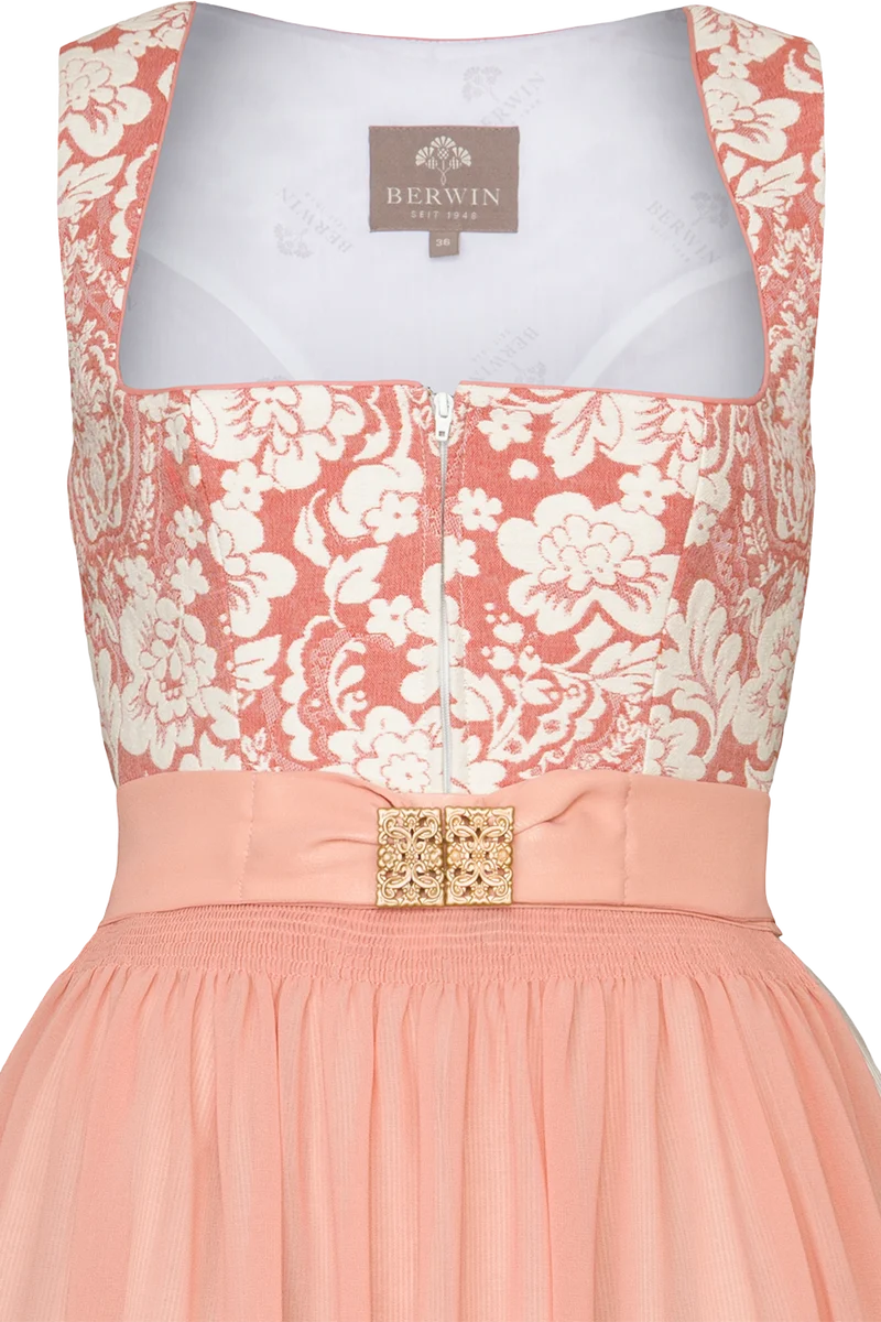 Midi-Dirndl mit Blumenmuster und Metallschließe