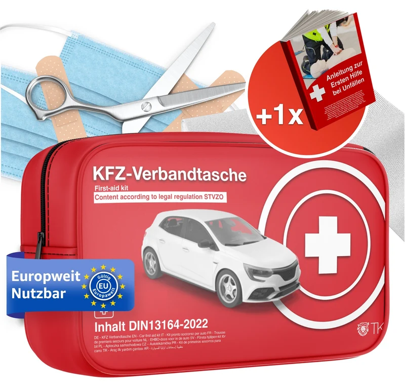 Auto Verbandskasten - Neue Norm 2025 für Tüv geprüft - WALSER - zertifiziert DIN 13164 - MHD 3 Jahre