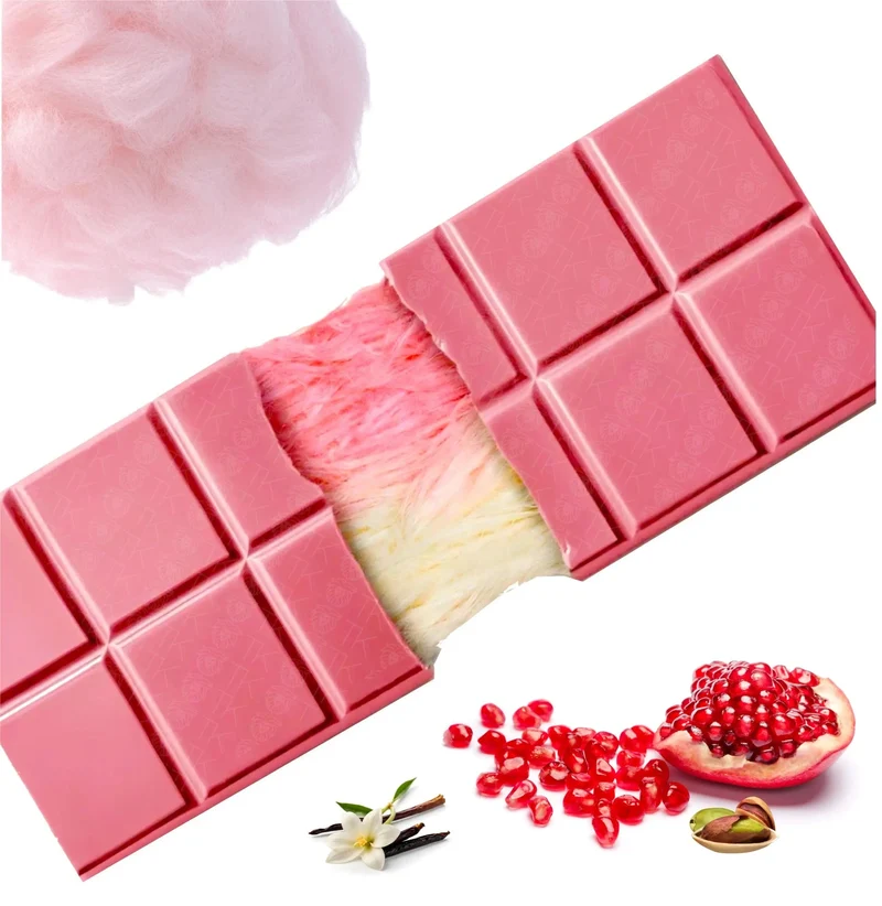 Angel Hair Schokolade rosa - mit Granatapfel, Vanillearoma, Engelshaar Zuckerwatte & Pistaziencreme - 60 Gramm Tafel - Dubai Schokolade 2.0
