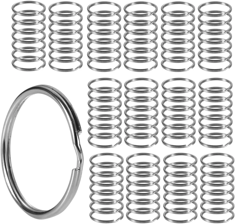 100x Schlüsselring Set - Metallring für Schlüsselanhänger - Ø 25 mm - Edelstahl Ring - Key Rings & Key Chain - Ringhalter silber