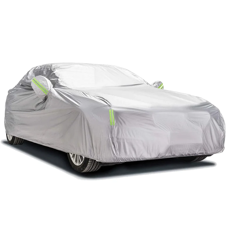 Premium Autoschutzhülle Auto Abdeckung - Car Cover - Autoplane Silber Hülle Plane wasserdicht - für alle Arten von PKW / KFZ Autoabdeckung Abdeckplane