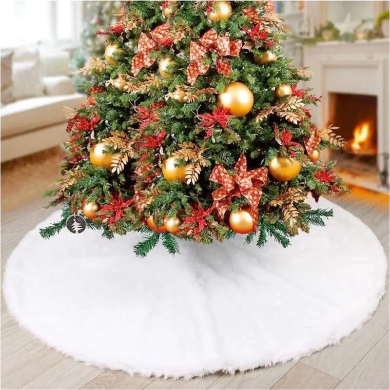 Baumdecke Unterlage Decke Weihnachten Tannenbaum Christbaumdecke Ø 100 cm, weiß Weiss - Weihnachtsbaumdecke für Tannenbaum, Weihnachtsbaum