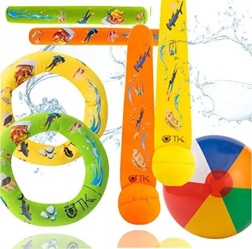 Schwimmring & Tauchrringe Set - mit Schwimmring, Tauchring, Wurfring - Tauchspielzeug zum Tauchen für Kinder & Erwachsene
