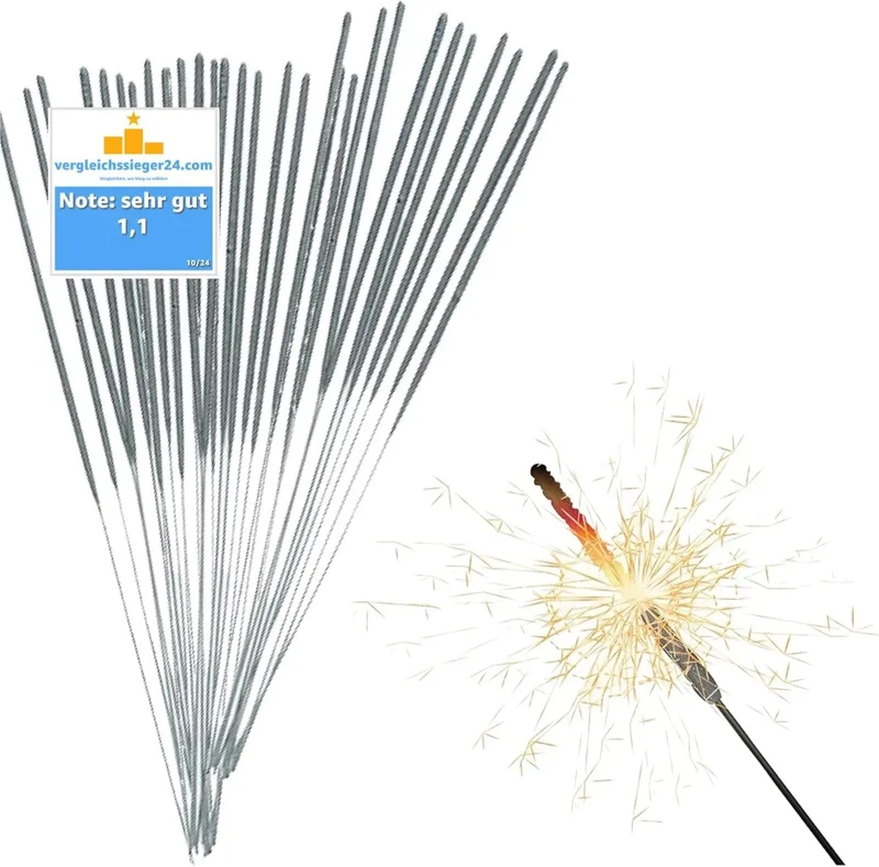 200x Wunderkerzen 17 cm - Sternspritzer Fontäne für Partys & Feuerwerk & Hochzeit & Geburtstag - Silvester Kat. F1 für Jugendlichen & Kinder Jugendfeu