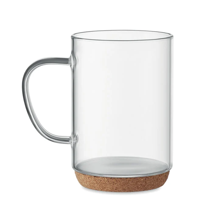 Glasbecher 400ml mit Korkboden