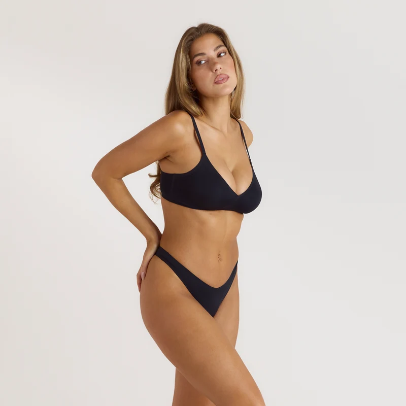 Nahtloses Bralette - Schwarz