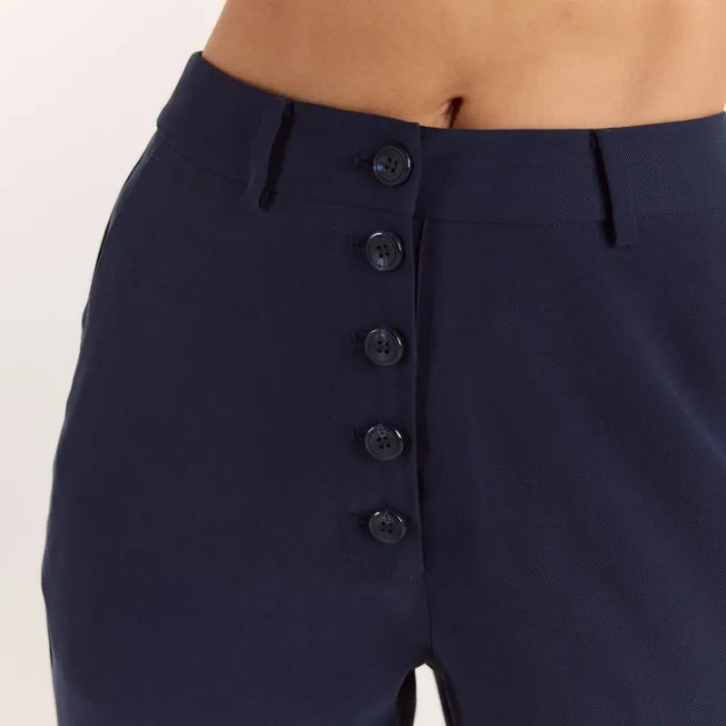 Gerade Hose im 90s-Style - Marineblau
