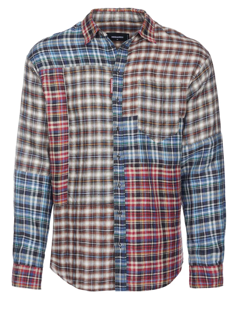 Dsquared2 Hemd Mix Check Drop mehrfarbig