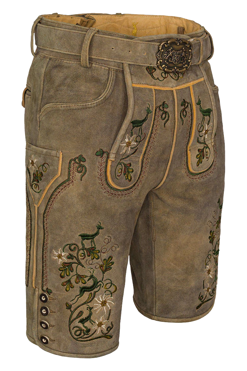 Herren Lederhose kurz mit Gürtel