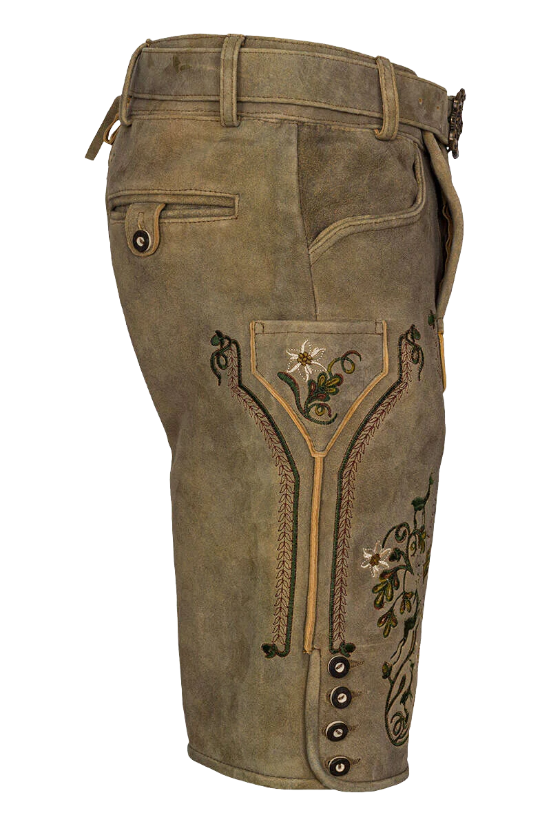 Herren Lederhose kurz mit Gürtel