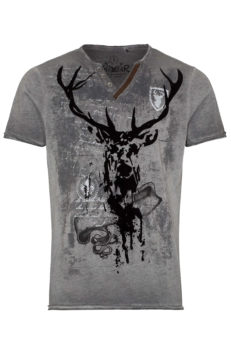 Herren T-Shirt mit geflocktem Hirsch