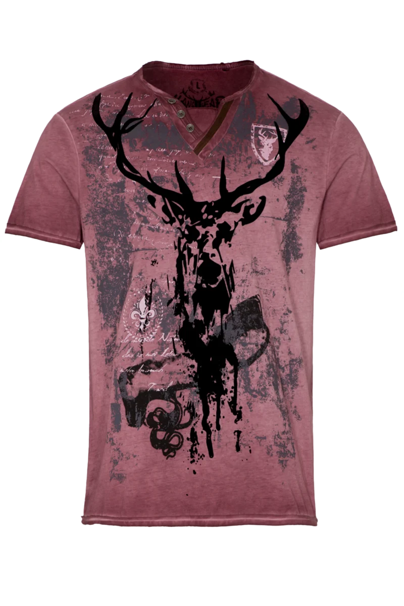 Herren T-Shirt mit geflocktem Hirsch