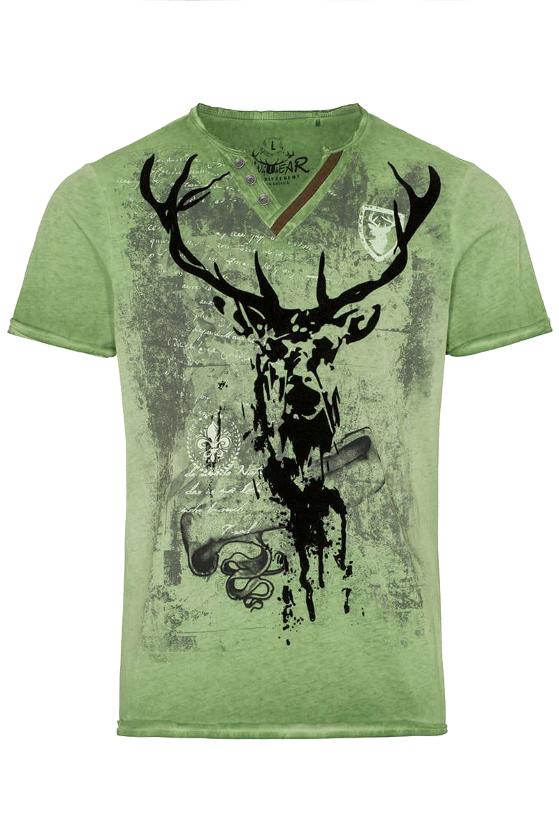 Herren T-Shirt mit geflocktem Hirsch