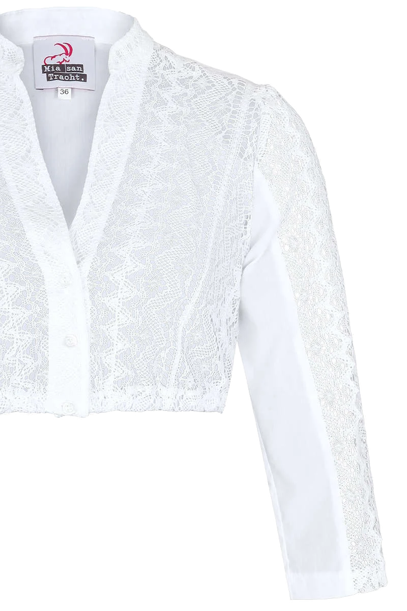 Dirndlbluse mit V-Ausschnitt und 3/4-Ärmel