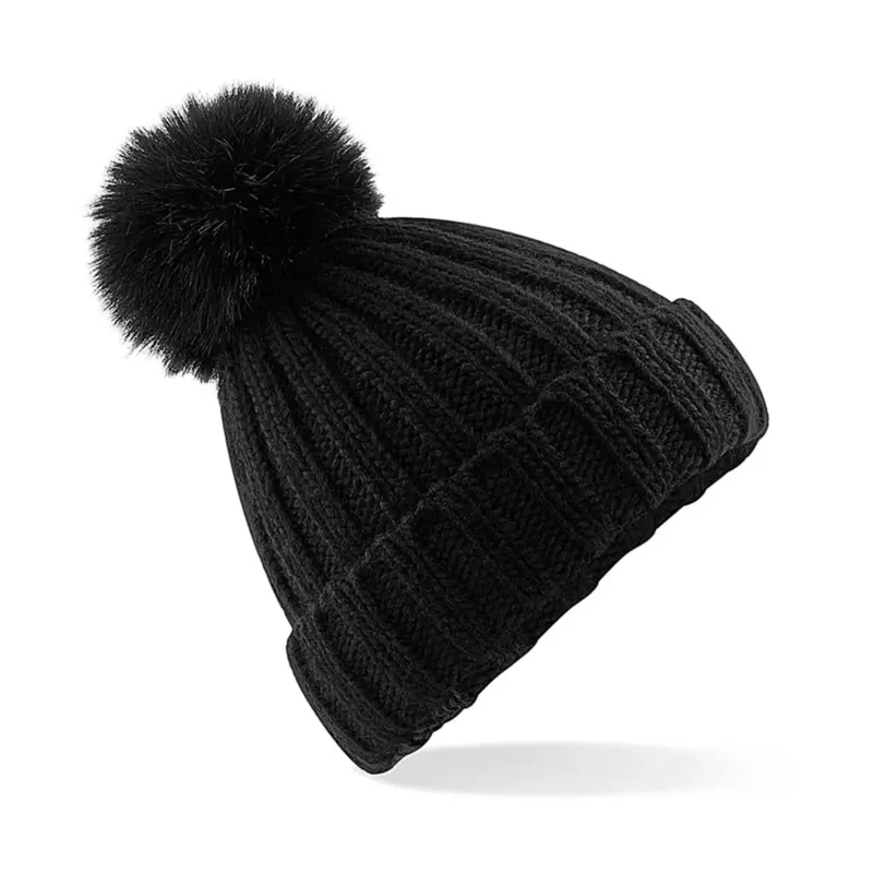 Verbier Pelz Pom Pom Grobe Mütze