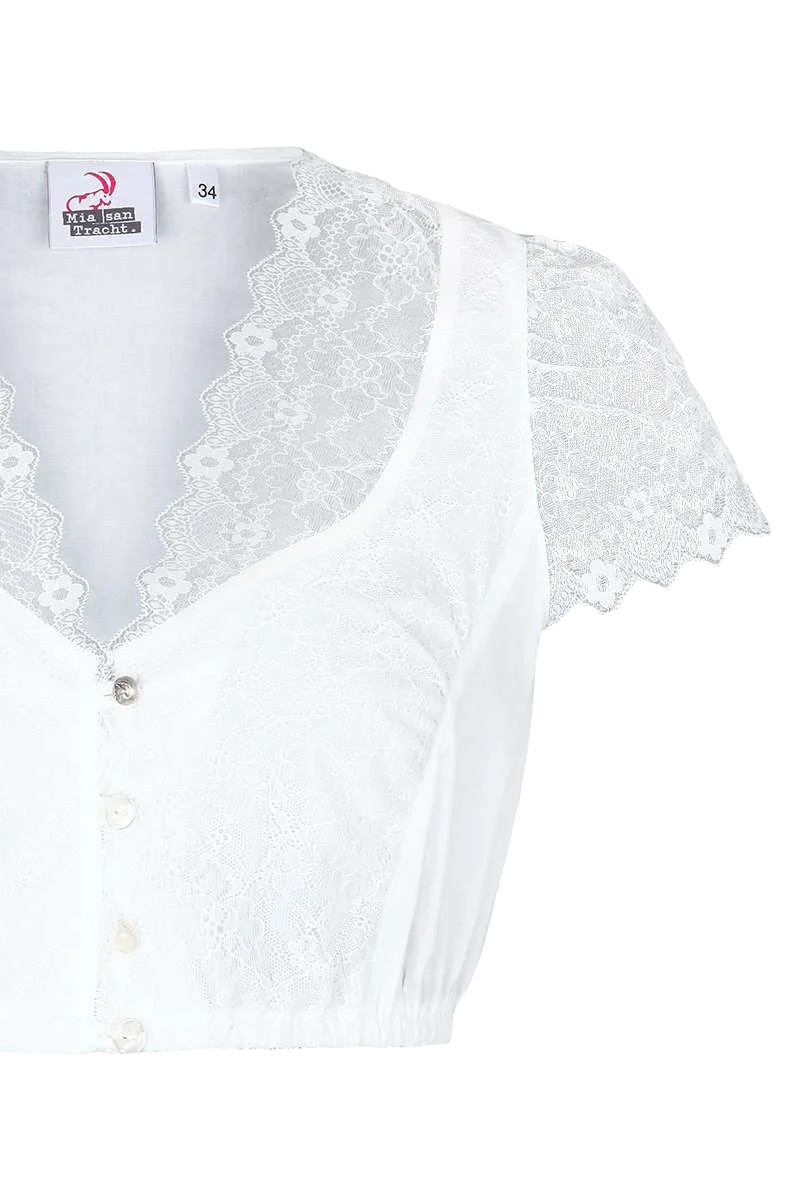 Dirndlbluse mit Spitzen-Kurzarm