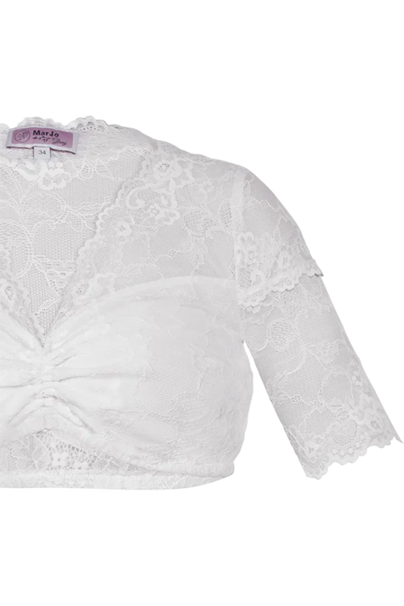 Dirndlbluse mit Spitze und halblangen Ärmeln