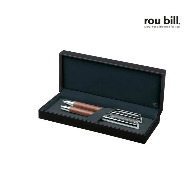 Drehkugelschreiber & Rollerball in Silber – Elegantes Schreibset für den Alltag