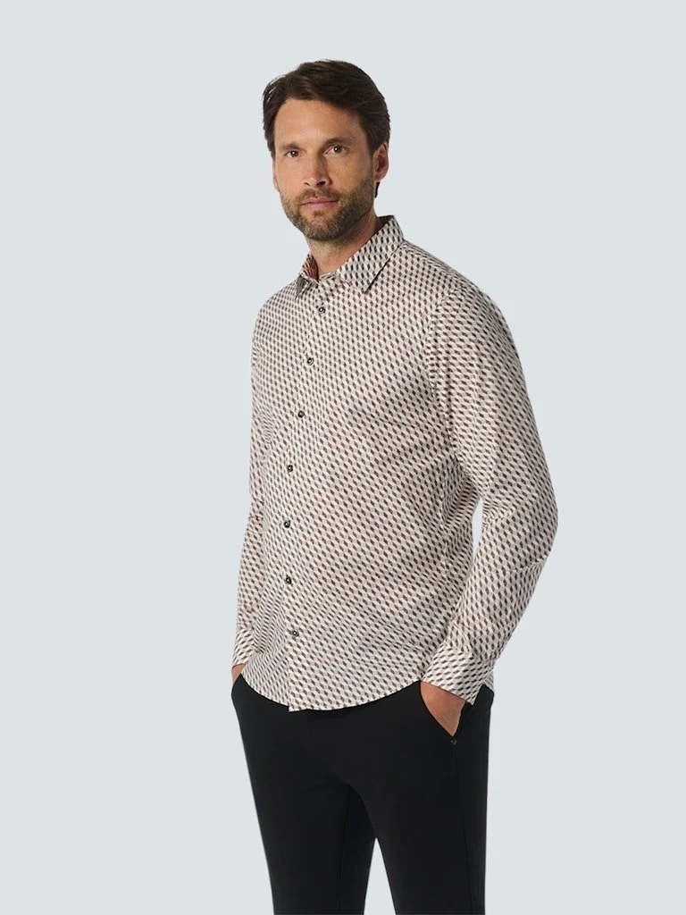 No Excess Langarm FreizeitHemd beige