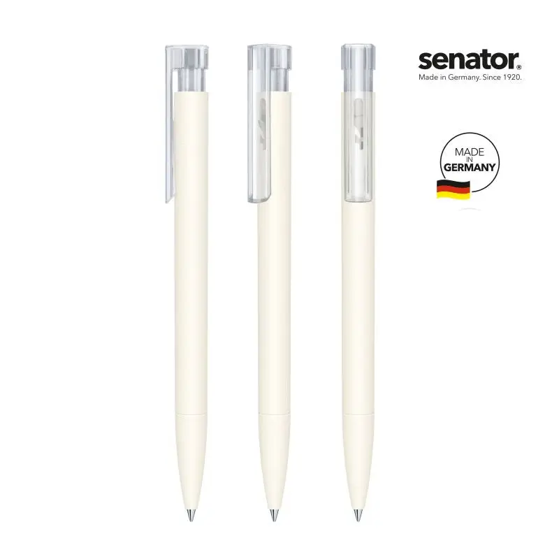 Liberty Bio Druckkugelschreiber - Naturweiß Umweltfreundlicher Stift aus biologisch abbaubarem Material