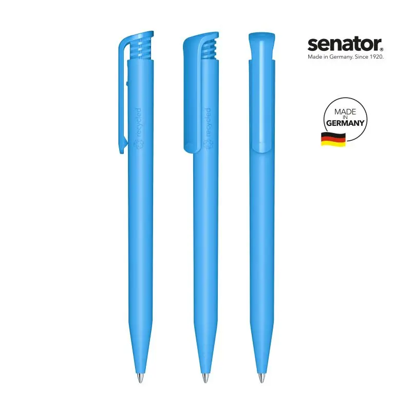 Super Hit Matt Recycled Druckkugelschreiber in Blau: Nachhaltiger Stift für umweltbewusstes Schreiben