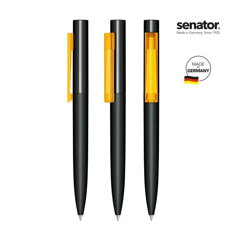 Headliner Soft Touch Drehkugelschreiber in Schwarz-Gelb - Komfortabel & Markant