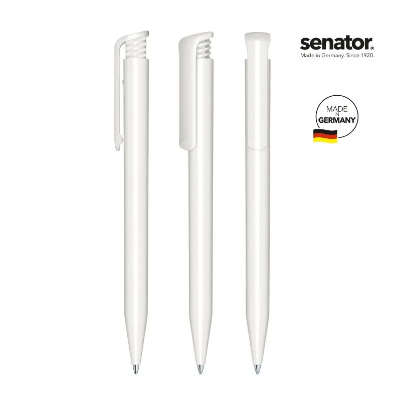 Super Hit Polished Druckkugelschreiber in Weiß - Glänzend & Stilvoll