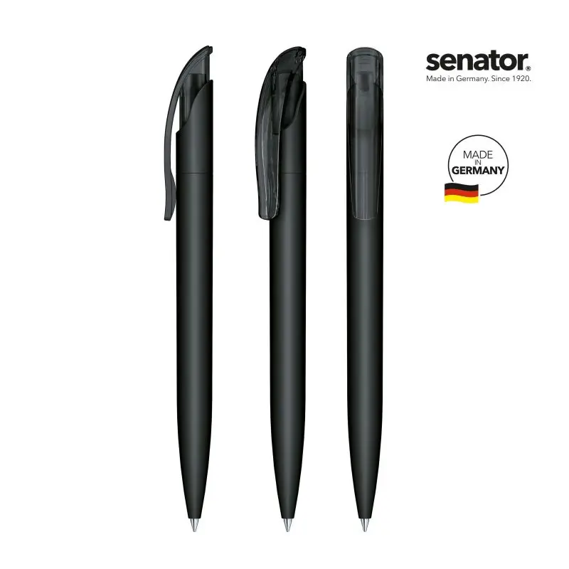 Challenger Soft Touch Druckkugelschreiber in Schwarz - Weich & Elegant
