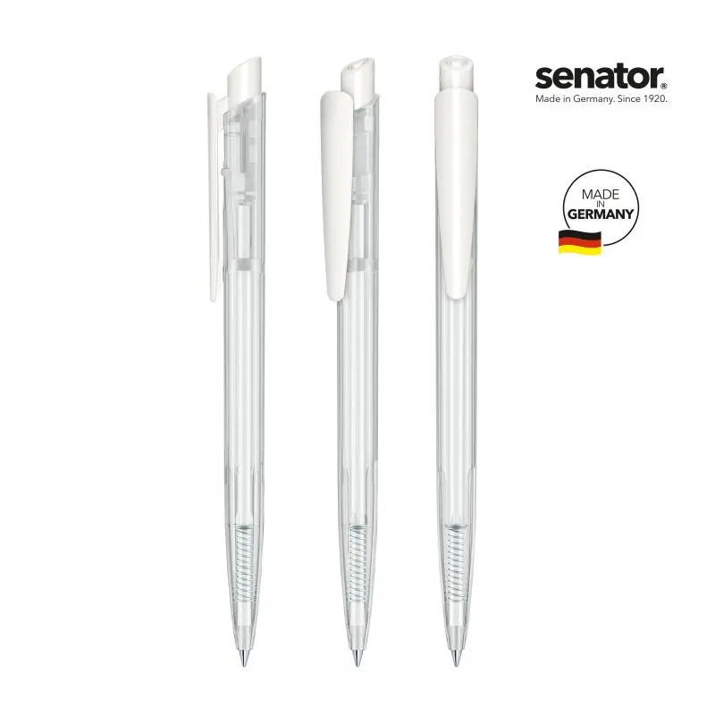 Dart Clear Druckkugelschreiber in Weiß - Klar, Schlicht & Zuverlässig