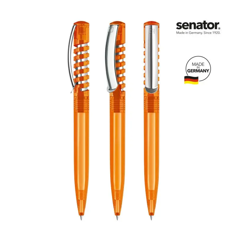 New Spring Clear MC Druckkugelschreiber - Orange Moderner Stift für farbenfrohes und präzises Schreiben